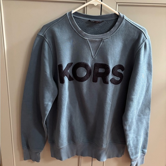 Michael Kors Other - Michael Kors Sweatshirt Mens Medium Blue Tuft Shag Rug Spellout Logo Crew